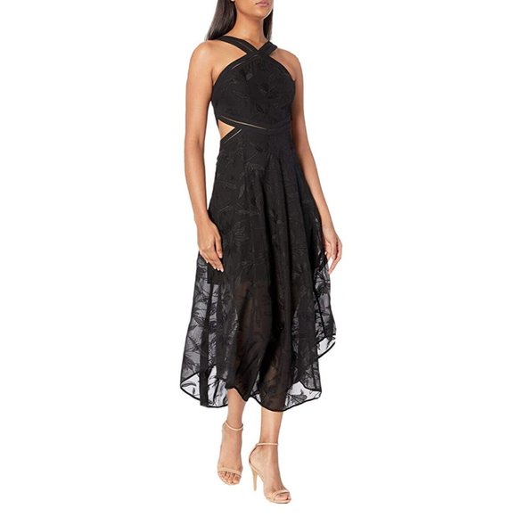 Guess Women's Adira Embroidered Lace Dress In Jet Black Sleeveless Size 0